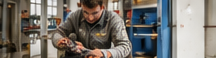 Vakman werkt met gereedschap aan een werkstuk
